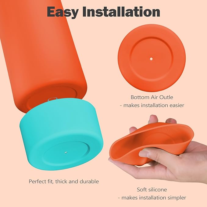 2PCS Silicone Boot for Owala 24oz FreeSip Water Bottle, Anti-Slip Scratch-Resistant Bottom Sleeve, Protective Sports Bottles Accessories, BPA-Free