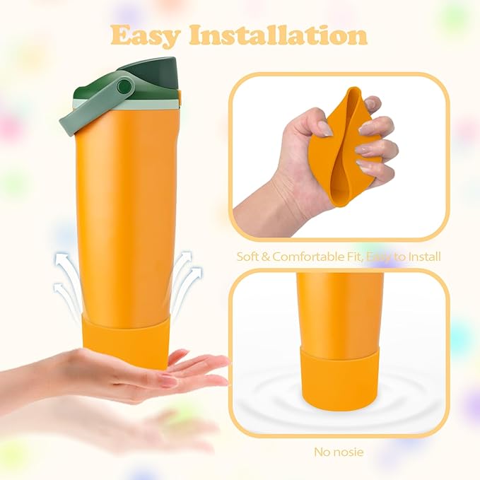 Silicone Boot for Owala 30oz & 40oz FreeSip Sway Bottles & Tumblers - Non-Slip, Scratch-Resistant, Stability Enhancer, Available in 12 Colors (Orange Grove)