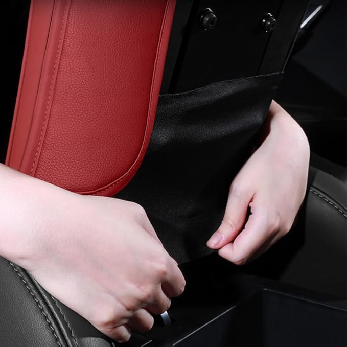 Universal Car Armrest Pad for Mini Countryman R60 F60 One/S/Cooper/JCW 2010-2024 Leather Armrest Box Center Console Cover Pad Waterproof Arm Rest Protector Decor Accessories,Red01