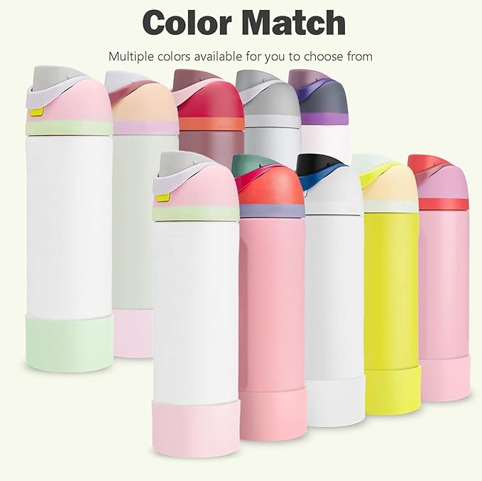 2PCS Silicone Boot for Owala 24oz FreeSip Water Bottle, Anti-Slip Scratch-Resistant Bottom Sleeve, Protective Sports Bottles Accessories, BPA-Free