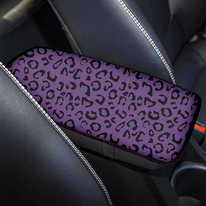 Produced Leopard Car Center Console Cover, Universal Car Armrest Cover, Neoprene Auto Arm Rest Cushion Pads, Center Console Armrest Protector, Fit for Most Vehicle