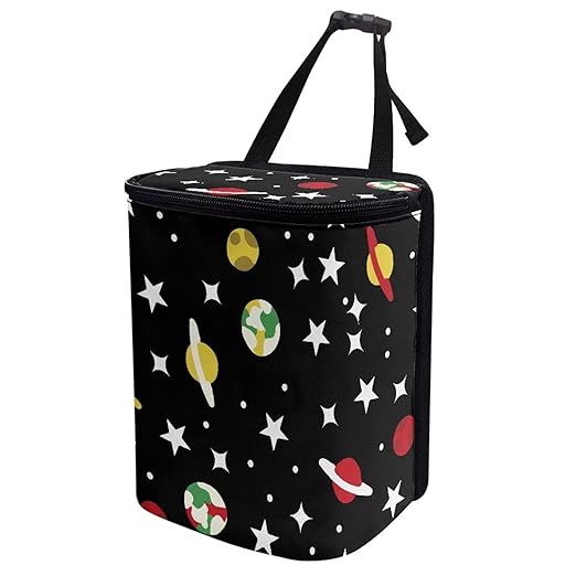 Car Rubbish Storage Reusable Car Trash Can for SUVs Vans, Cars Trash Bag Bin Hanging Automotive Sedan Garbage Cans Leak Proof Vehicle Trash Can, Planet Star