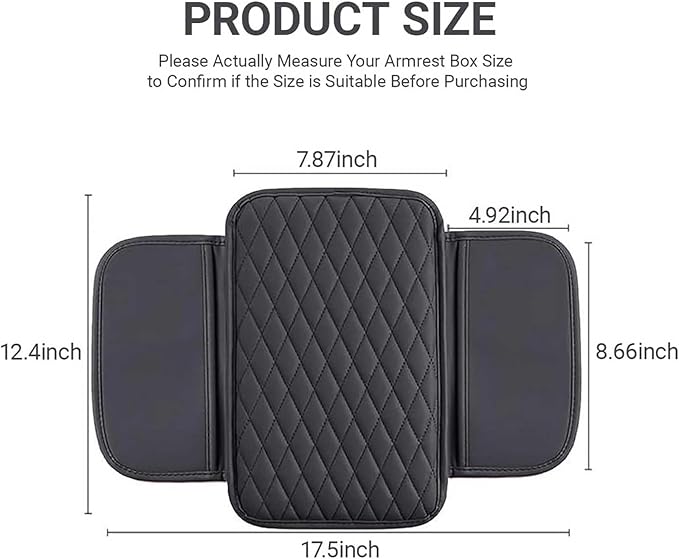 Car Armrest Cushion for Nissan Armada II (Y62) 2016-2021 2022 2023 2024 2025, Car Armrest Pad Soft Leather Car Center Console Cover Car Interior Accessories,A