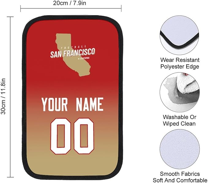 Custom Football Car Armrest Covers Universal Auto Center Console Pad Car handrail Box Cushion Personalized Add Name & Number Fans Gift Fit Suit for SUV Truck Sedan Van