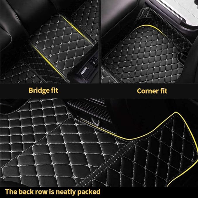 Custom Making Car Floor Mats for 90% Car Model Luxury Leather All Weather Waterproof Anti-Skid Full Coverage Liners (Beige)