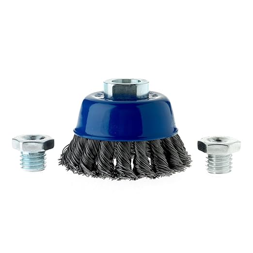 Mercer Industries 189010 - 2-3/4" x 5/8"-11 Knot Cup Brush, .020 Carbon Steel Wire (with metric adapters)