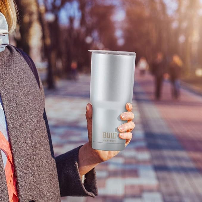 BUILT 30 Ounce Double Walled Stainless Steel Tumbler Silver 5193239
