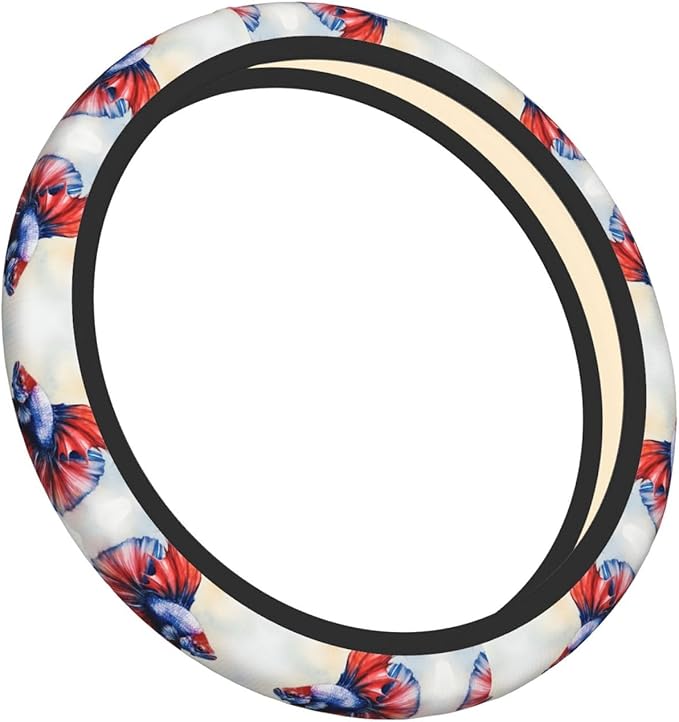 Watercolors Fish Universal Fit Steering Wheel Cover for Car, Truck, and SUV, Durable Steering Wheel Protection