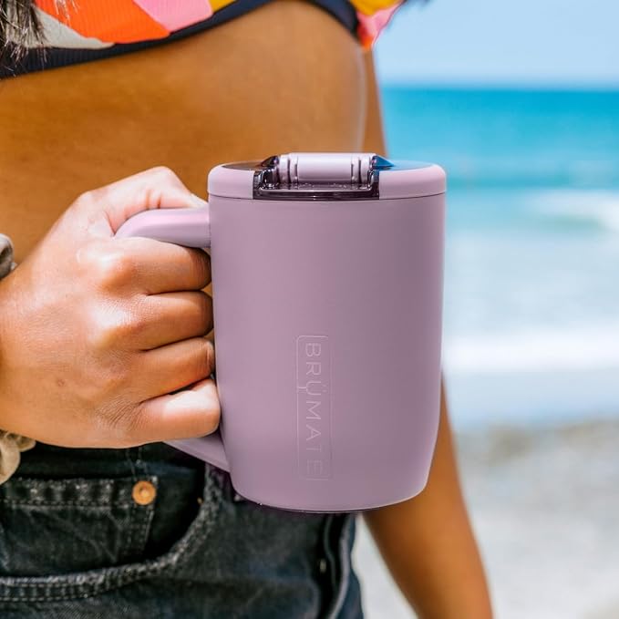 BrüMate Müv - 15oz 100% Leak Proof Insulated Coffee Mug with Handle & Lid - Stainless Steel Coffee Travel Mug - Double Walled Coffee Cup (Mocha)
