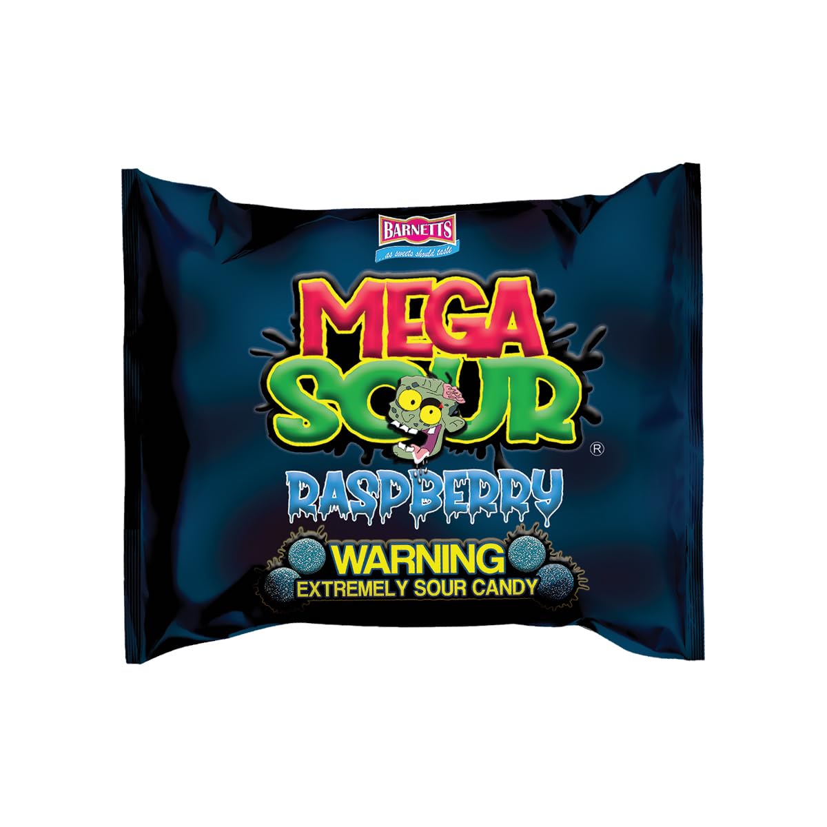 Barnetts Mega Sour Raspberry Candy 104g – Handmade British Hard Sweets – Extreme Sour Candy Challenge – Retro Party Bag & Gift Hamper Treats