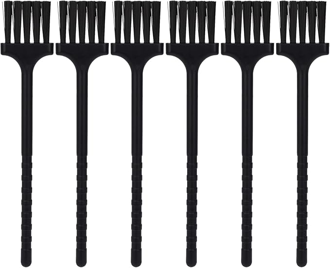 Detail Cleaning Brush for Tight Spaces | 6-Pack Tough Nylon Bristle for Coffee Grinder & Keyboard | Multi-Purpose Dusting Tool for Electronics, Shavers, & Small Appliances