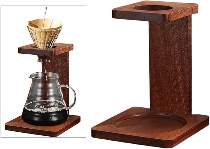 Coffee Filter Cup Stand Coffee Dripper Stand Wooden Stable Practical Pour Over Coffee Dripper Rack for Hotel Dorm Tea House, Style B