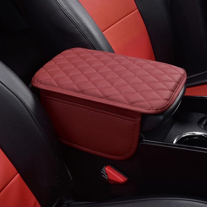 Arm Rest Cover Car for Audi A6 Avant 4G C7 2011 2012 2013 2014 2015 2016 2017 2018, Car Center Console Cushion Pad Comfortable Protector Waterproof Car Accessories,Red