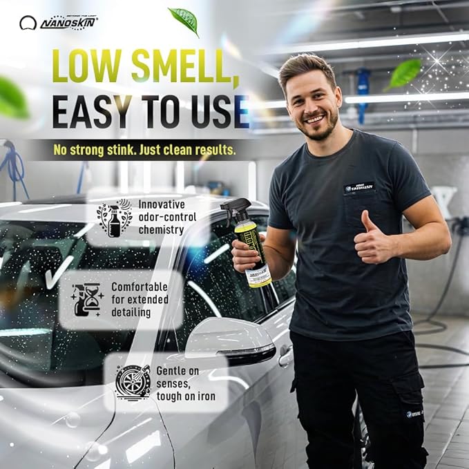 Nanoskin IRON FREE Paint, Wheel and Glass Decontamination Fall Out Remover 16 Oz. - Removes Iron Particles in Car Paint, Motorcycle, RV & Boat | Use before Clay, Wax or Car Wash for Car Detailing