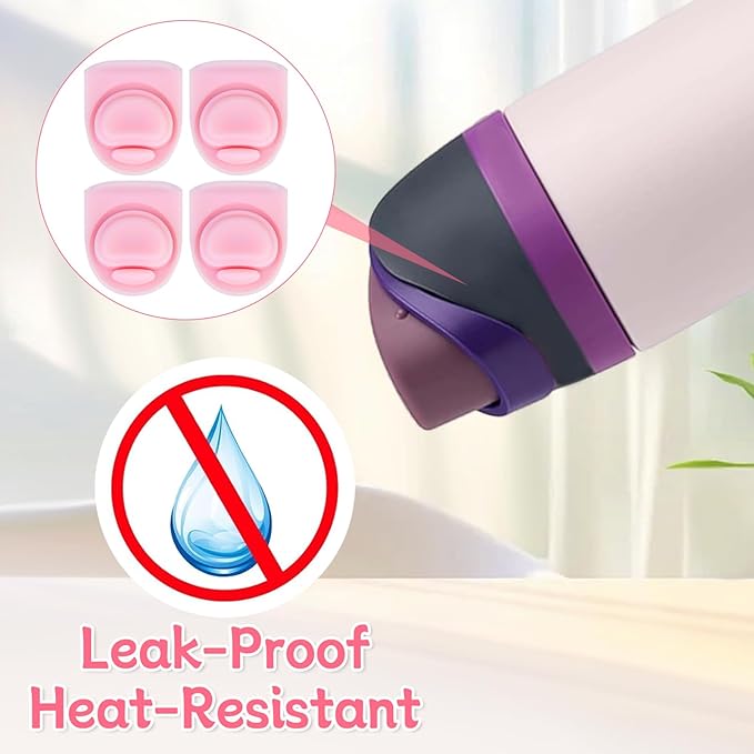 4pcs Replacement Stopper Compatible with Owala FreeSip 24oz 32oz,Water Bottle Top Gasket Lid for Owala 16/19/24/32/40oz Seal Bottle Mouth Cap Stopper Parts Silicone Insert Accessories (Pink
