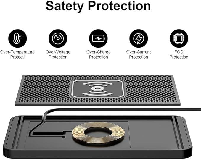 Wireless Car Charger Pad for Chevrolet Trailblazer 2002-2009 2021-2026, Type-C/USB 20W Car Wireless Charger Non-Slip Phone Charging Pad Car Accessories,A 30cm Cable Type-C Plug