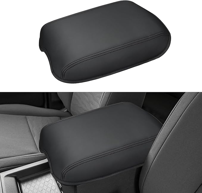 INTGET Center Console Cover for 2022-2025 2026 Nissan Frontier Accessories Leather Middle Console Cover Arm Rest Lid for Nissan Frontier Pro 4X Accessories S/SV/PRO-X/SL/Hardbody (Black Stitches)