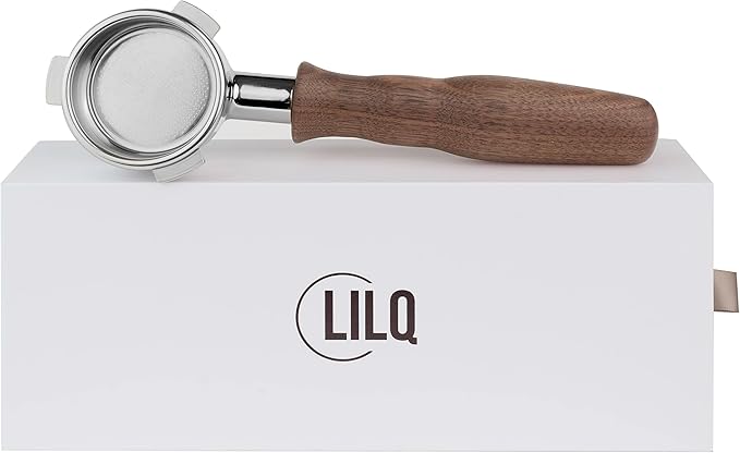 LILQ 54mm Naked Bottomless Portafilter Compatible with Breville Barista Express, Barista Pro, Bambino, and More – 18-20g basket included (Walnut, 54mm)