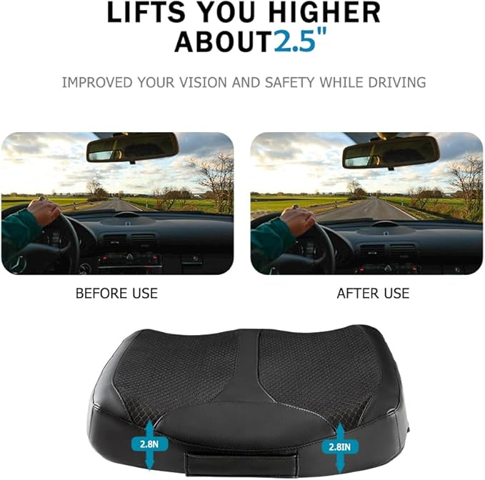 Memory Foam Car Seat Cushion and Car Lumbar Support Pillow