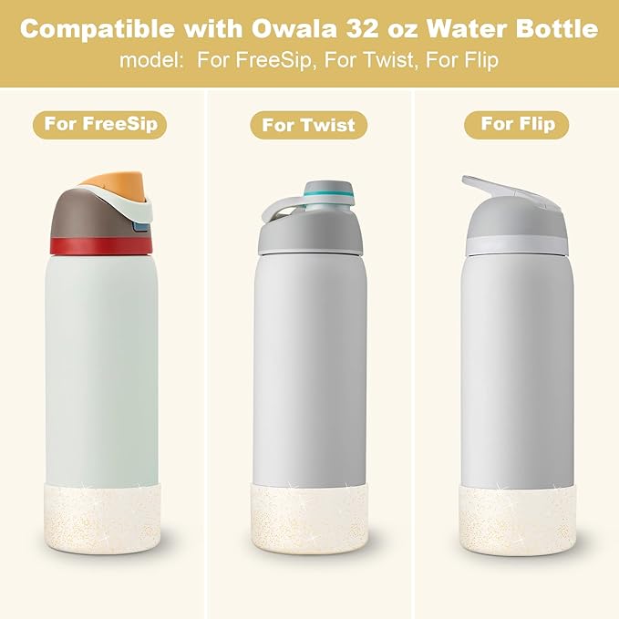 Silicone Boot for Owala Water Bottle 24 oz 32 oz 40 oz, Anti-Slip Protective Sleeve for FreeSip/Twist/Flip Stainless Steel Water Bottles Accessories