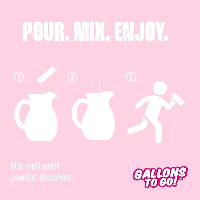 Starburst Gallons To Go Powdered Drink Mix, 8-Count Box (6 Pack), All Pink Strawberry - Low Calorie and Zero Sugar Drink Mix, Each Stick Makes 1 Gallon-Sized Pitcher