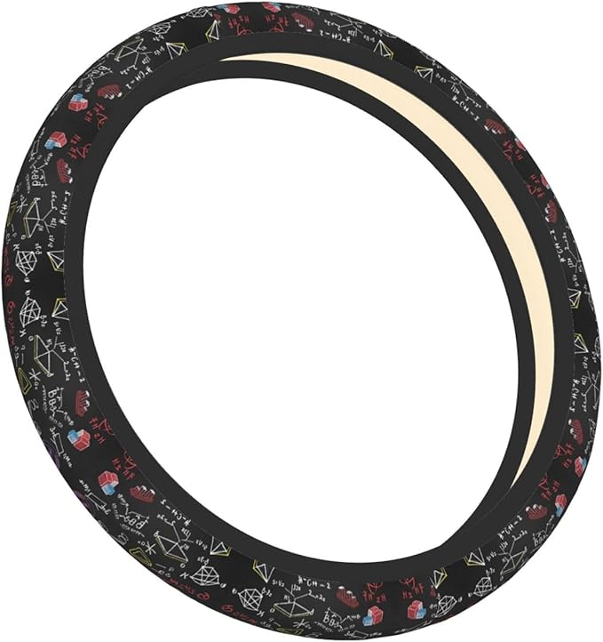 Neoprene Steering Wheel Cover Mathematics Board Math Formulas Car Steering Wheel Cover Universal Fit for Most Cars