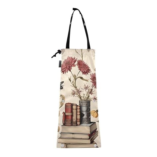 ALAZA Hanging Car Trash Bags Garbage Bag Trash Can for Back Seat Small Flower Book Washable Storage Bag Retractable 2 Pack
