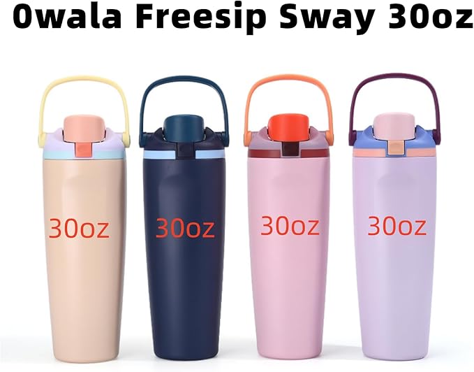 6Pcs Food Grade Straw Replacement Compatible With Owala FreeSip Sway 30oz Water Bottle, With 1 Straw Cleaner, Reusable Black Drinking Straws Fit for Owala Freesip Sway 30oz