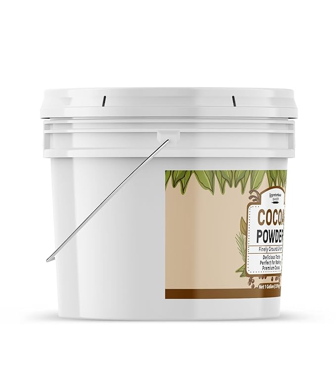 Unpretentious Dutch Cocoa Powder, 1 Gallon Bucket, Brownies, Cookies, Shakes, Food Storage