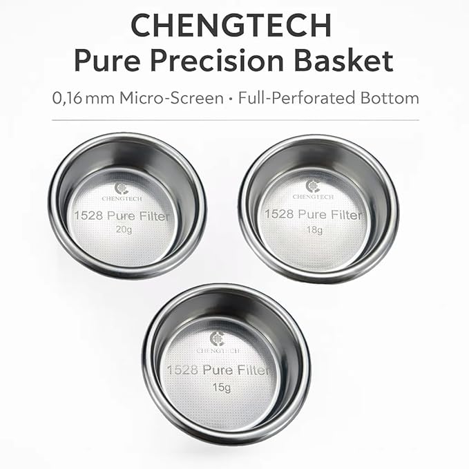 58mm Espresso Filter Basket 20g – Pure Precision Portafilter Basket, 1528 Micro Holes (0.16mm), Universal Stainless Steel, Large Capacity Espresso