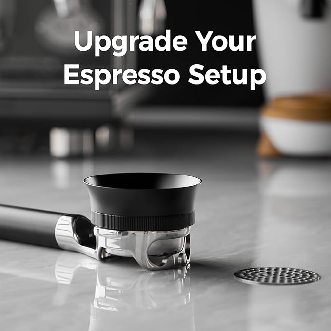 V3 Magnetic Espresso Dosing Ring & 316 Stainless Steel Puck Screen, 3cm High No Mess Coffee Dosing Funnel, Even Extraction Filter, Fits 53.3/54mm Tamper, Distributor & Portafilters