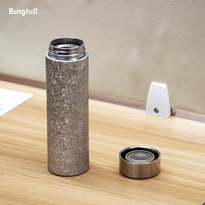 16oz Pure Titanium Insulated Water Bottle, Double Wall Vacuum, Lightweight, BPA-Free, for Hot or Cold Drinks, Pure Titanium Liner Shell Perfect for Coffee, Tea, Milk, Juice, High Appearance Gifts