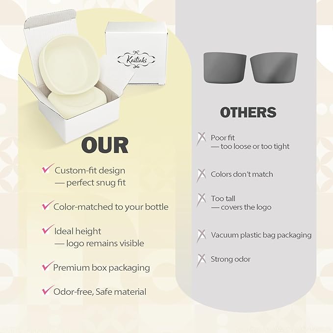 2pcs Silicone Boot for Owala SmoothSip Slider Coffee Tumbler 20oz 12oz, Anti-Slip Sleeve for Travel Coffee Mug, Protective Accessories for Owala BPA Free (Daybreak White)