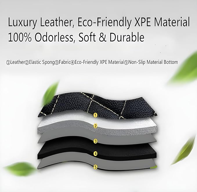 Customize Car Floor Mats for 99% Sedan SUV Sports Car All Weather Leather Full Coverage Waterproof Non-Slip Vehicle Lining Pads (White Black)