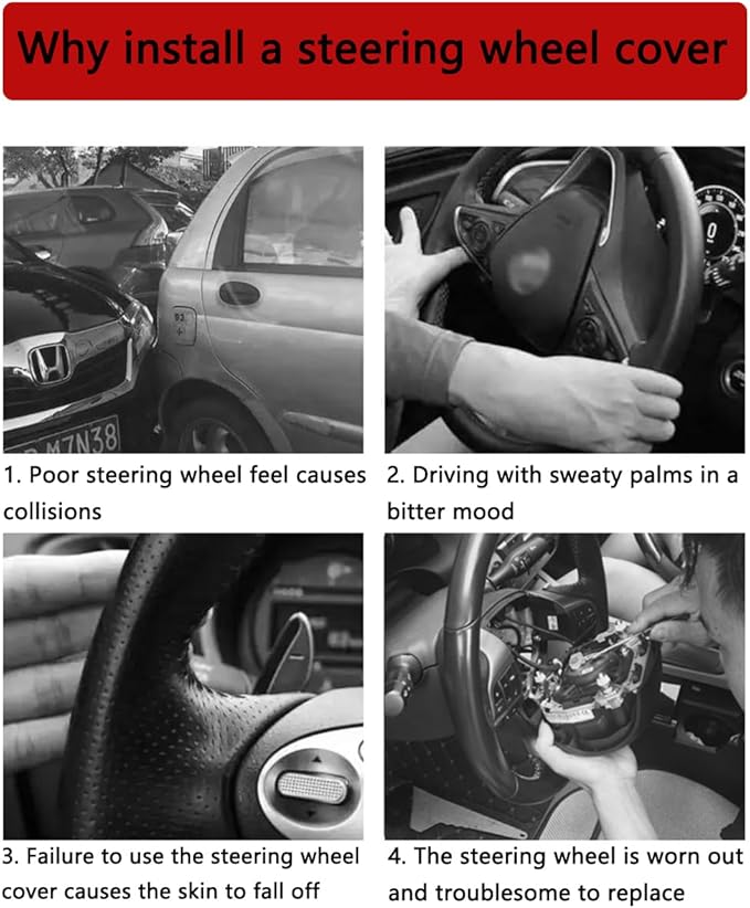 Steering Wheel Cover, Car Silicone Steering Wheel Protector, Anti-Slip Soft Odorless Wheel Covers, Universal 14-15 Inch Steering Wheel, Automotive Interior Accessories (Dark Blue)