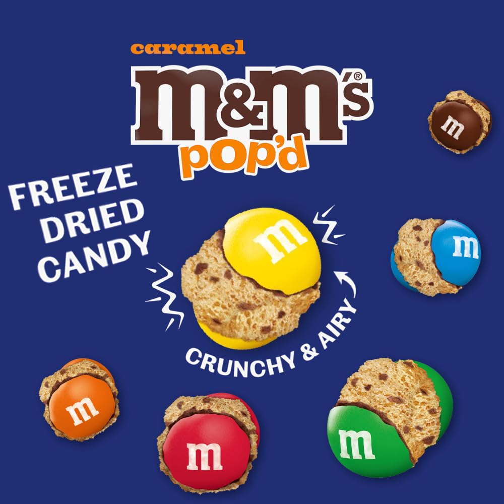 M&M'S Pop'd Caramel Chocolate Crunchy Freeze-Dried Candy 5.5 Oz Resealable Bag