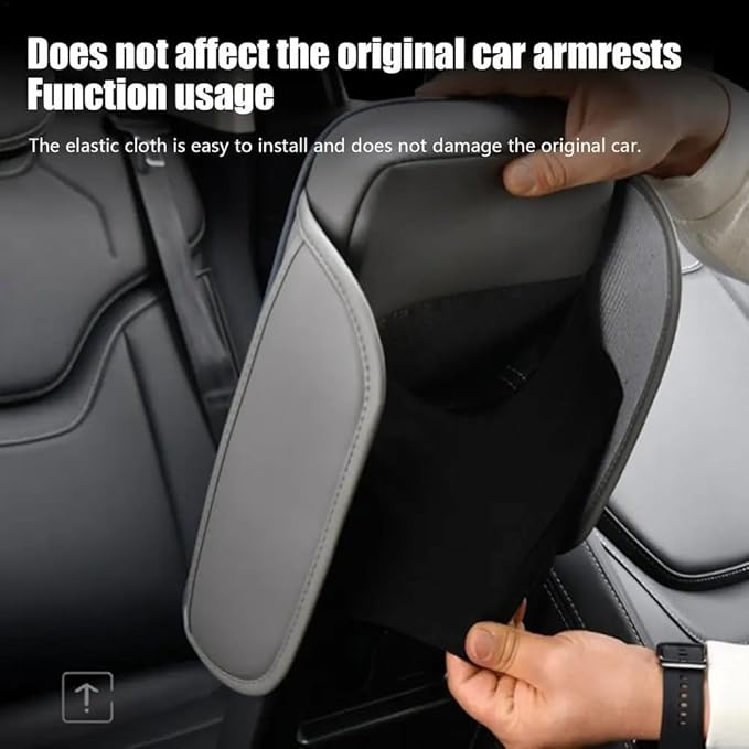 Car Center Console Cushion for 9th Gen Toyota Camry LE SE XLE XSE 2025 2026, Nappa Leather Memory Foam Armrest Cover with Side Storage Pockets, Auto Elbow Support Pad 1pc,Grey