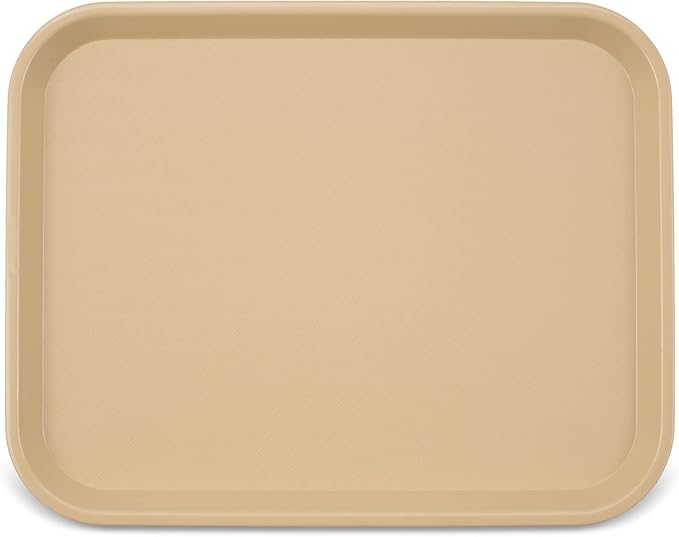 Carlisle FoodService Products Cafe Plastic Fast Food Tray, 14" x 18", Beige (Pack of 2)