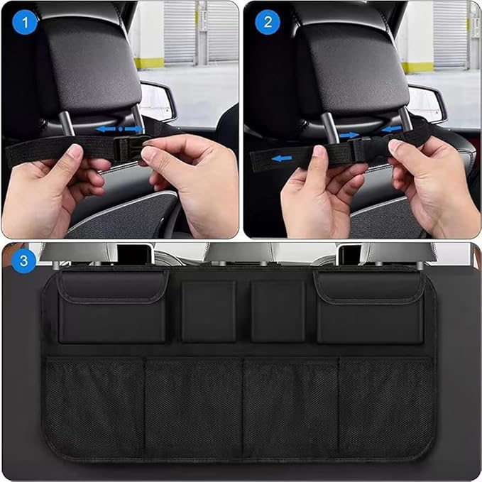 Car Trunk Organizer for Volkswagen VW Taos (AWD) 2022 2023 2024, Super Capacity Car Back Seat Hanging Storage Bag Waterproof Durable Foldable Interior Accessories
