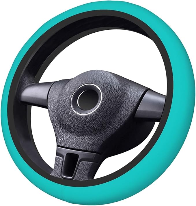 Car Steering Wheel Cover Women Men - Dark-Aqua Print 15 Inch Anti-Slip Elastic Stretch Car Wheel Cover Accessories Decor for Auto Trucks SUV Sedan Vans