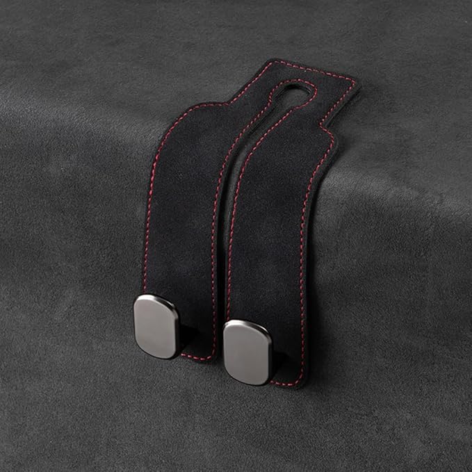 Leather Car Hooks, Car Back Seat Hooks, Car Headrest Hooks Universal for Bag Hooks, Ideal for Back Seat Storage﻿ (1pack-black)