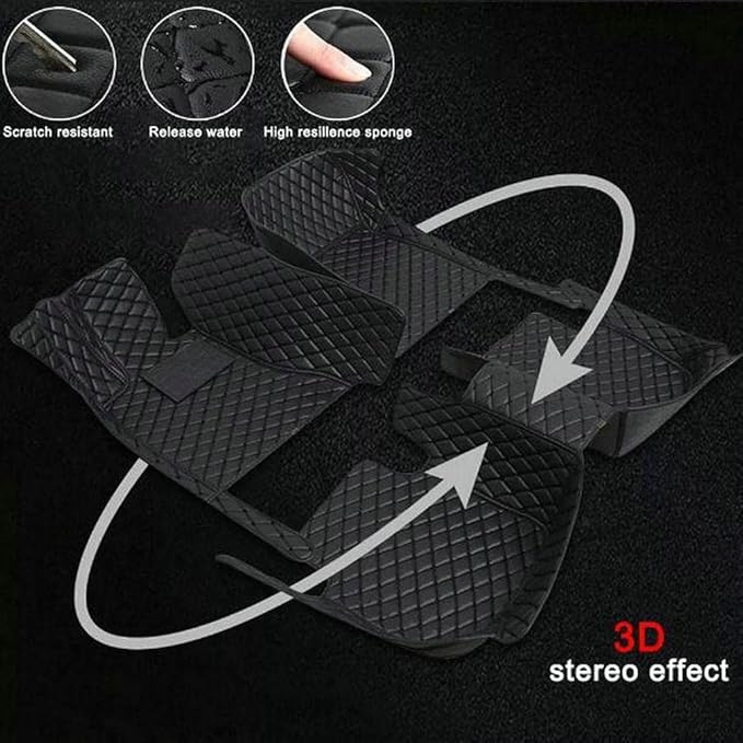 TREGOO All Weather Car Mats Custom Fit Non Slip Floor Mats for 1998-2025 Cars Personalized Leather Protection Pads Suitable for Men Women (Blue)