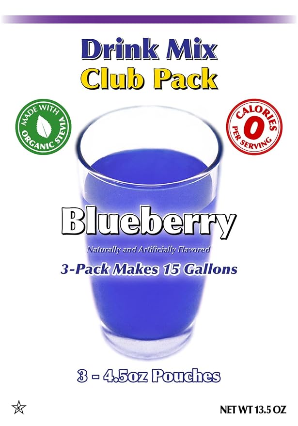 GramZero Blueberry Zero Calorie Sugar Free Drink Mix, Great For Nutrition Club Loaded Teas, Stevia Sweetened