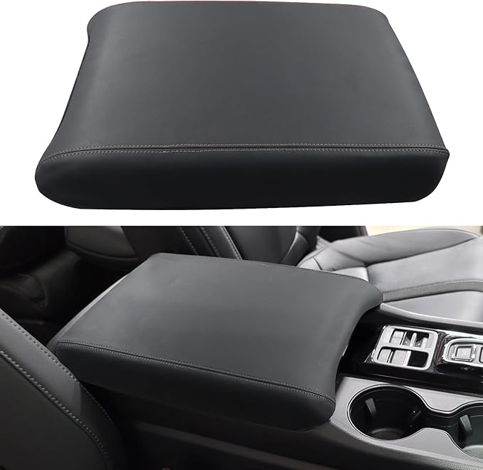 Armrest Cover for Honda Pilot Accessories 2023-2025 / Passport Accessories 2024-2026 / Ridgeline Accessories 2024 2025 Center Console Leather Pad Arm Rest Protector Cushion (Gray Stitches)
