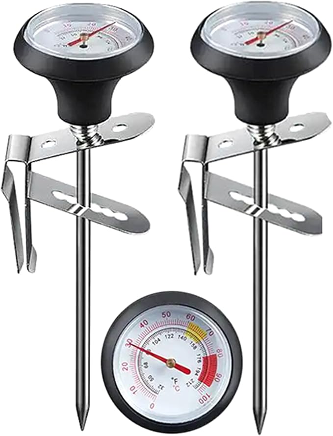 Milk Frothing Thermometer 2 Packs for Coffee Chocolate Cappuccino Frothy Milk Foam Stainless Steel Thermometer Latte Art Pen