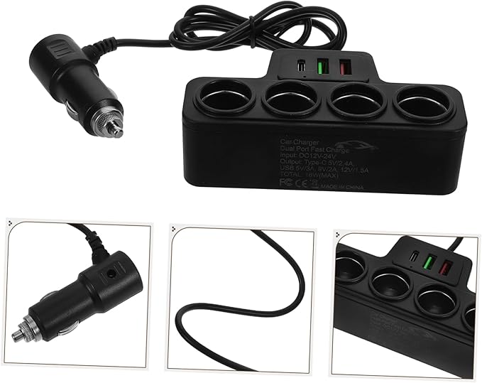 Mobestech Car Charger USB Pd Fast Charging Vehicle Power Splitter for Multiple Devices Compact Design for Travel Daily Use