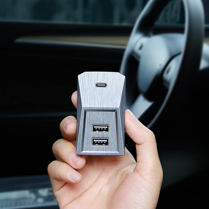 Fast Charging for Car USB Hub Fit Center Console Adapter Glove Box Flocking Charging Station