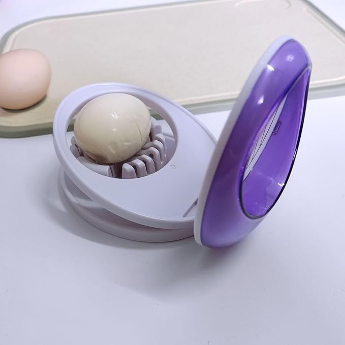 Egg Slicer for Hard Boiled Eggs,Easy to Cut Egg into Slices, Wedge and Dices, Sturdy ABS Body with Stainless Steel Wires,Non-slip Feet,Dishwasher Safe, BPA Free (Red)