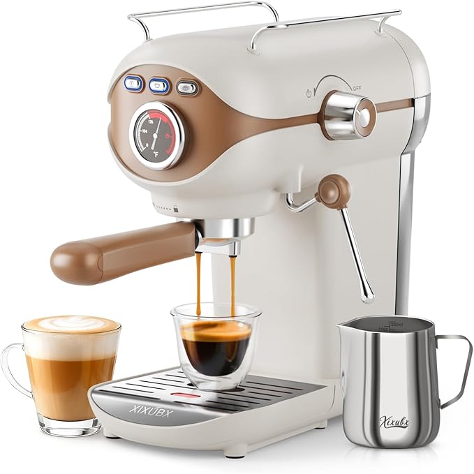 Espresso Machine, 20 Bar Pump Temperature Control, Compact Espresso Maker with Steam Milk Frother, Professional Coffee Makers for Home, Cappuccino Latte Machine, Gifts for Coffee Lover