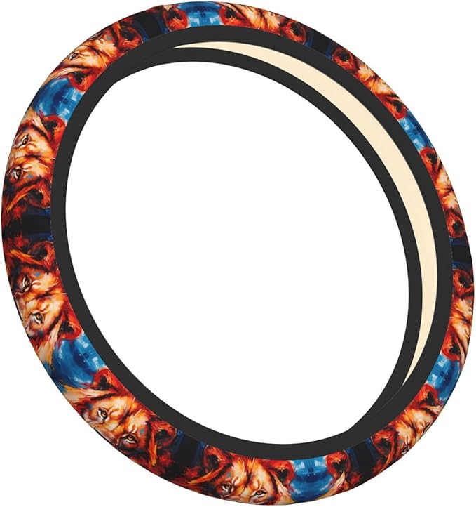 Cool Lion Neoprene Steering Wheel Covers Women Men Car Accessories, Universal 15 Inch Fit Auto, Suvs, Truck
